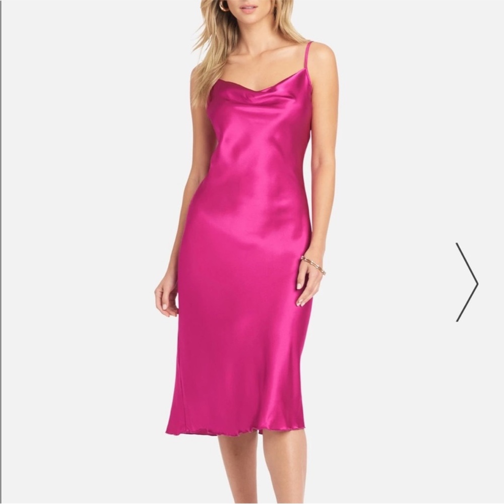 bebe Fuchsia Satin Chemise